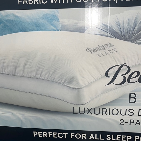 Beautyrest Black Luxurious Down Alternative Pillow, 2-Pack, Queen 400 Thread Ct - Picture 4 of 11